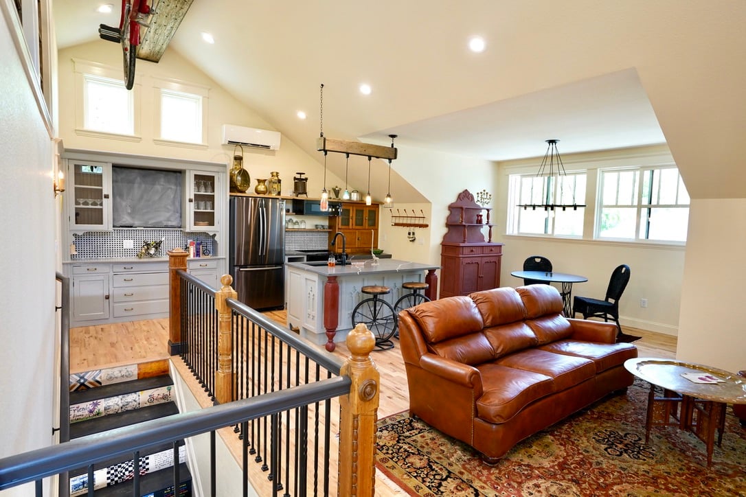 living space above garage and shop