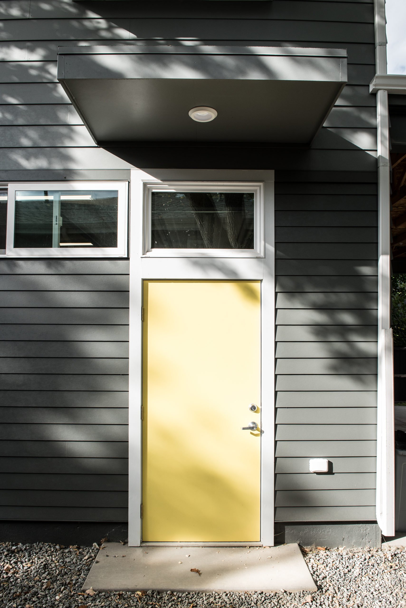 yellow workshop door