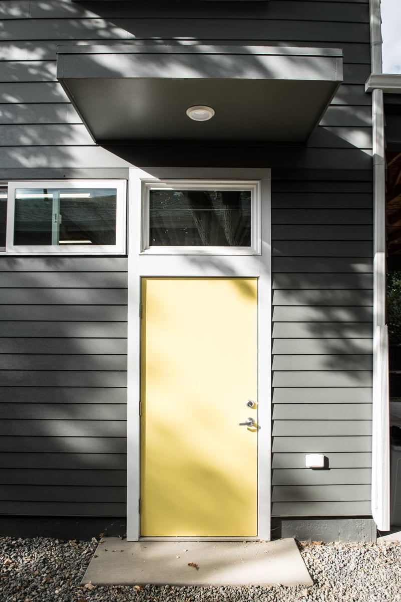 yellow workshop door
