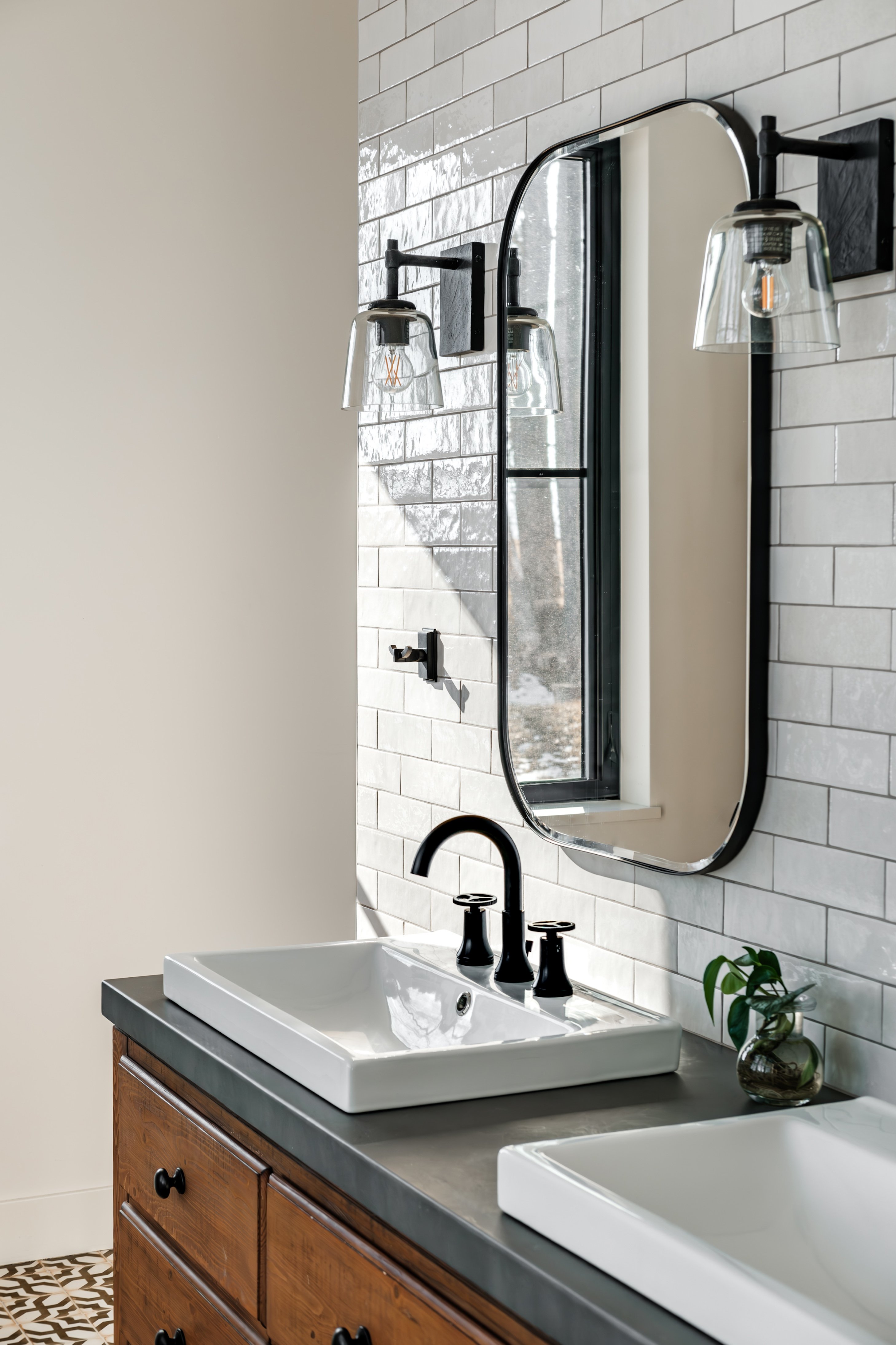 mountain farm house modern bathroom vanity