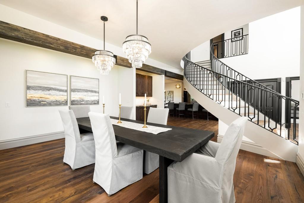 Elegant and classy dining room in a newly remodeled estate