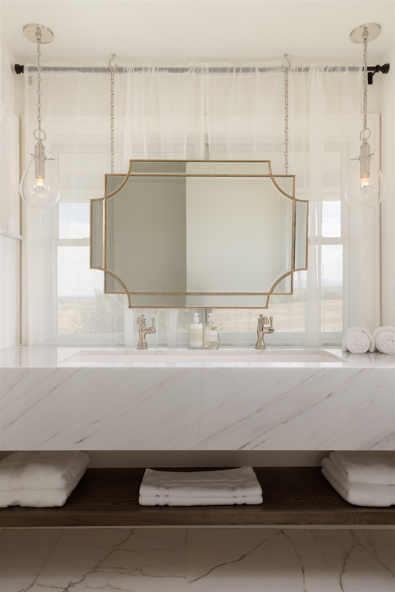 large marble bathroom vanity